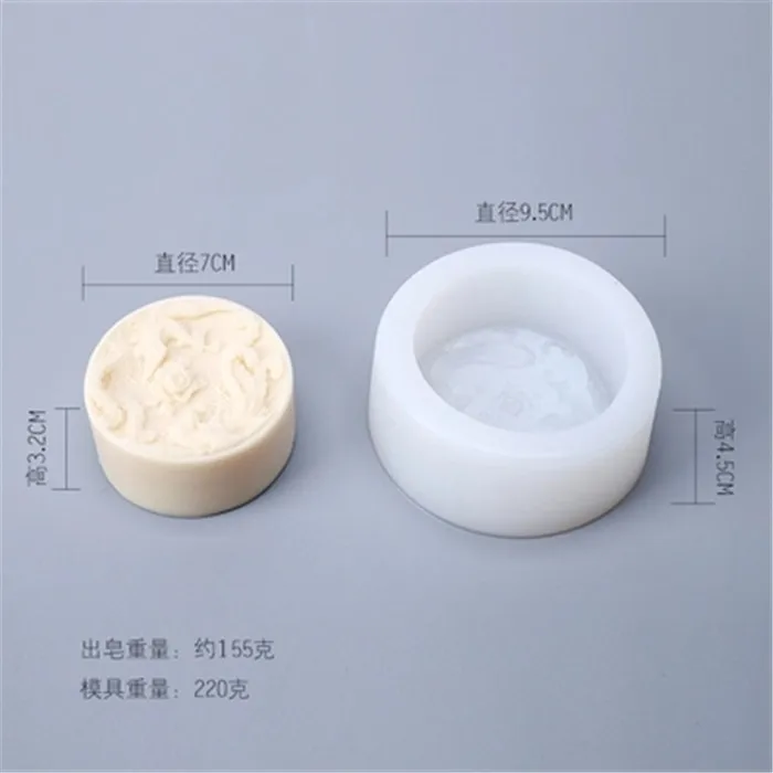 Silicone Mould Round Shape Relief Phoenix pattern Soap Mold DIY Articraft 3d Silica Gel Handmade Aroma Stone | Дом и сад