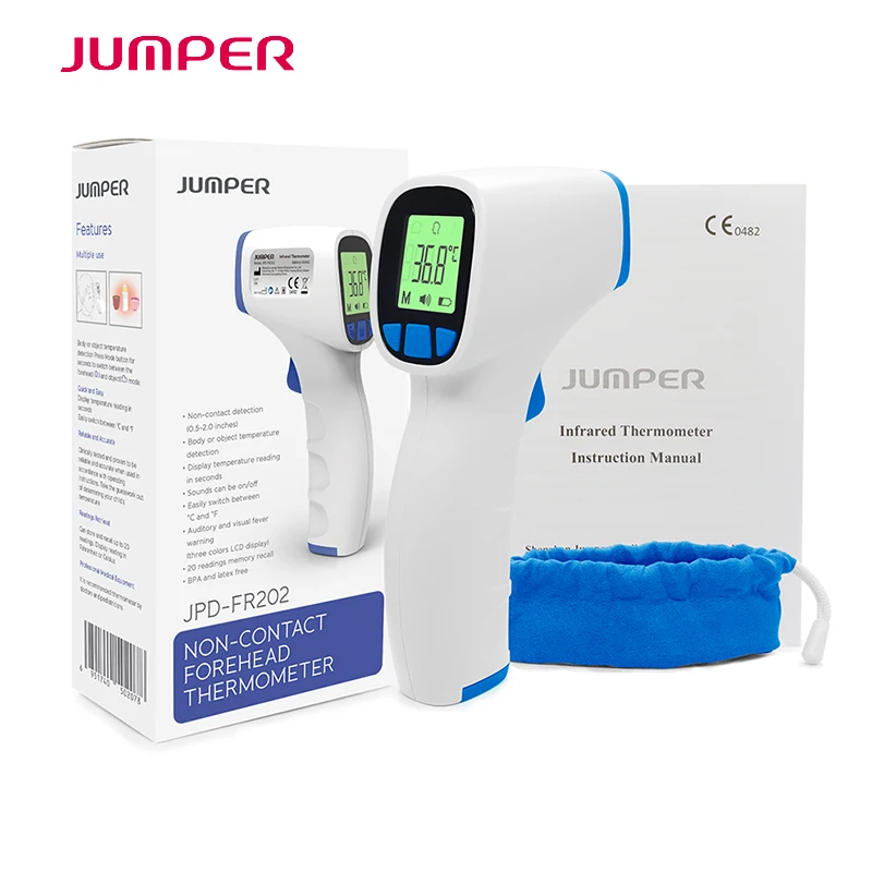 

Jumper Infrared Forehead Thermometer Termometro Gun Portable Non-contact IR LCD Body Temperature Measure Device for Baby Adult