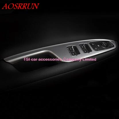 car styling ABS Door Armrest Panel Cover Trim Window Glass Lift Buttons Frame Modling Garnish For