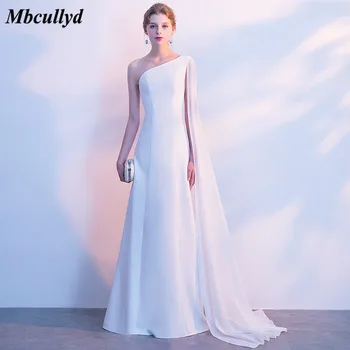 

Mbcullyd Charming Chiffon Bridesmaid Dresses 2018 Long Floor Length Formal Party Dress Cheap One Shoulder Wedding Guest Dress