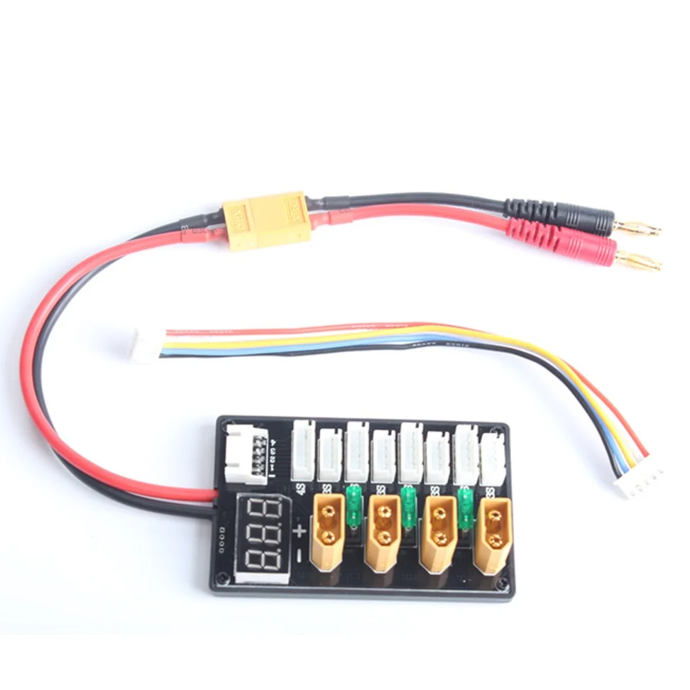 Новая параллельная зарядная плата для аккумулятора 4 канала 3s 4s Lipo XT60 банановая