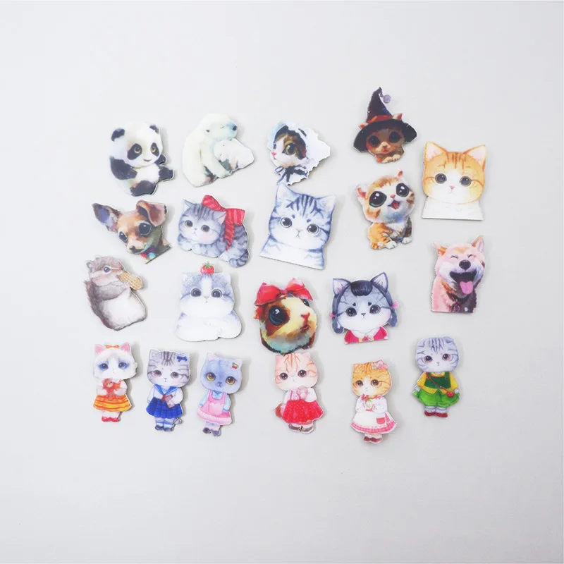 

1 PC Cartoon cat Badges for Backpack Badges Clothes Plastic Badge Kawaii Pin brooch Badge Icons