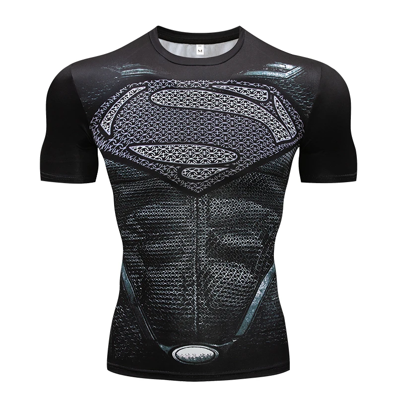 الفهود السود اللياقة البدنية كمال الاجسام ضغط قميص الرجال أنيمي Rashgarda rashguard MMA 3D سوبرمان المعاقب تي شيرت نجوم النادي الأهلي