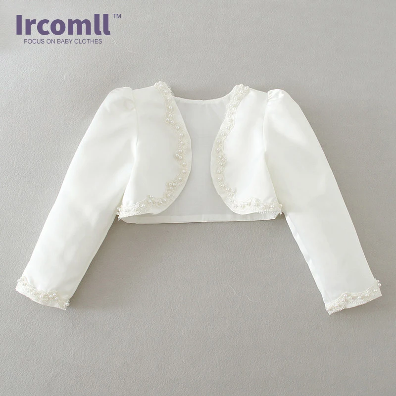 

New Fashion Girls Beaded Bolero Jacket Satin Bolero Shrug Short Cardigan for Bridesmaids/Flower Girls Wedding Party