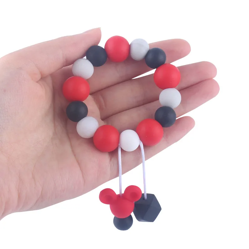 

1Pcs Silicone Teether Silicone Bracelet Food Grade Chew Cartoon Newborn Teething Nursing Teethers Toy