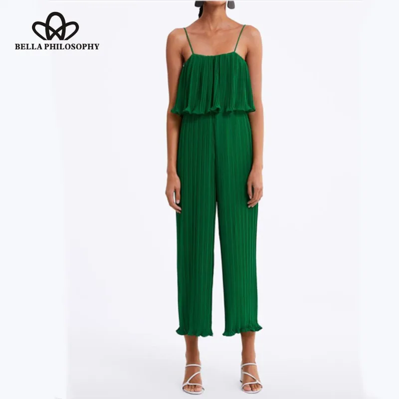 Wonder Off Shoulder Sleeveless Jumpsuits Women Fashion Loose Long Bodysuit  Elegant Sexy Ruffles Bodysuit Female Ladies 2019 new