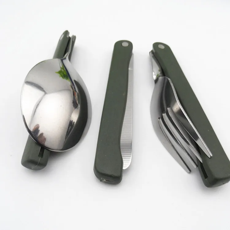 Vajilla de Camping de titanio utensilios de cocina cuchillo plegable cuchara tenedor utensilios para un picnic senderismo viaje vajilla alocs spork caliente