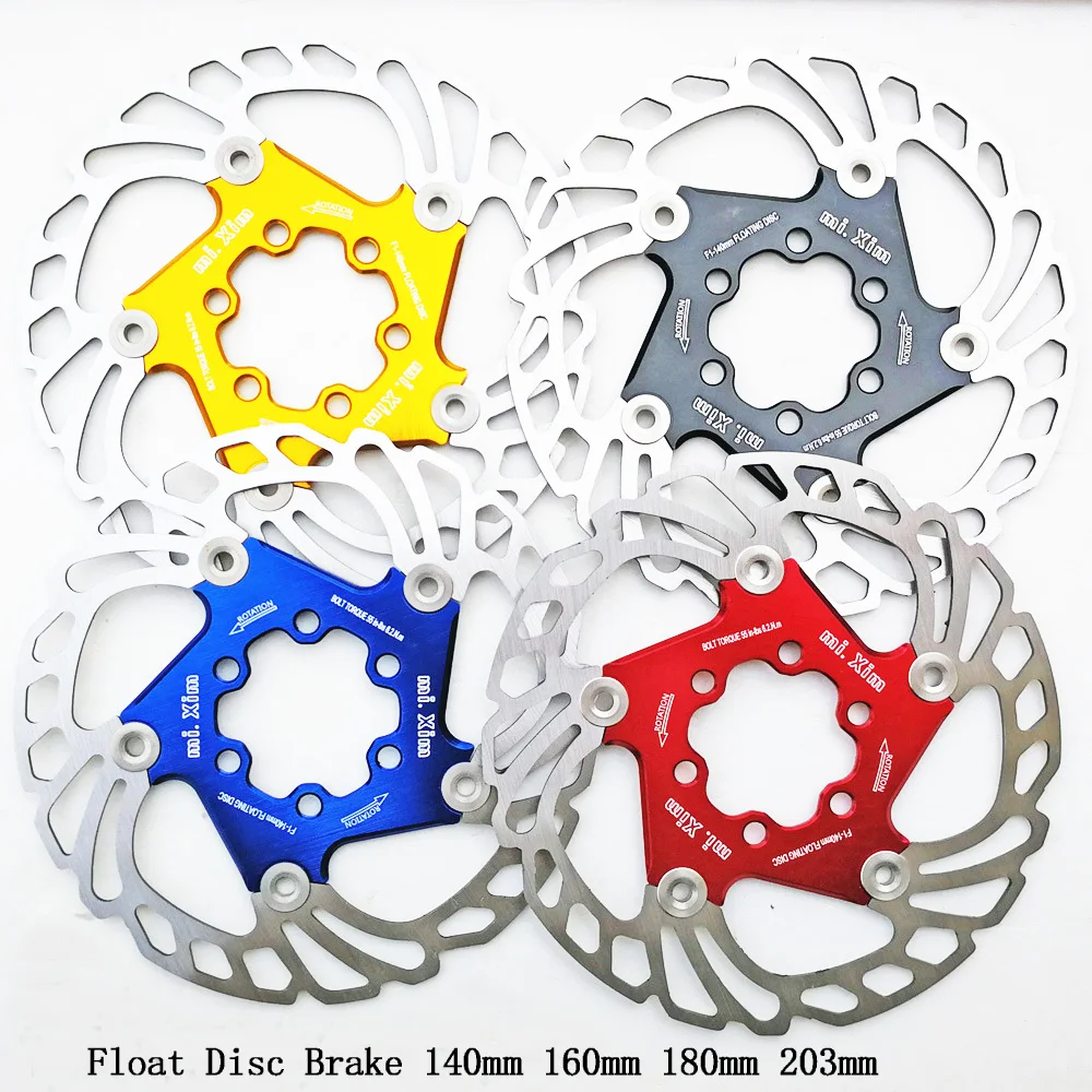 

140 mm 160mm 180mm 203mm Bike Brake Rotors MTB Cooling Float Disc Brake Bicycle Accessories 1 X Float Brake Disc 6pcs X Screws