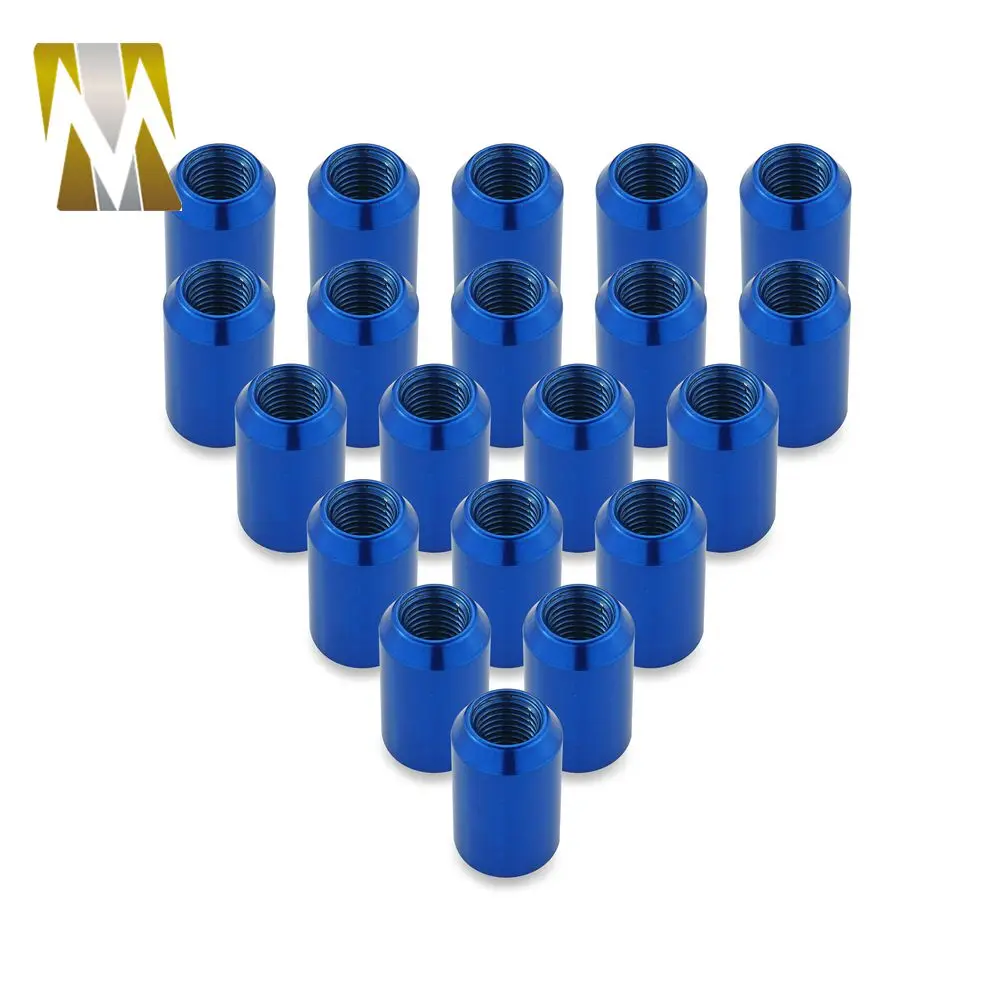 M12 x 1,5 M12X1.25 Универсальный Автомобильный винт гайка железная Блокировка гайки 2 размера и 4 цвета - Название цвета: Blue M12x1.25