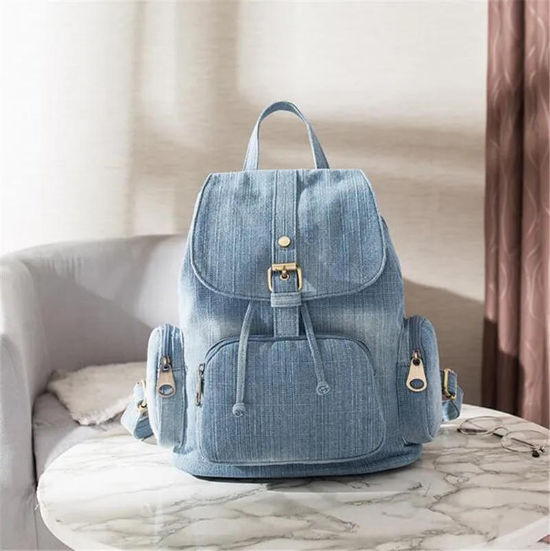 2022 Top Quality Handmade Denim Travel Backpack Casual School Bags For Girls Vintage Holiday Bags Drop Shipping MN1261 