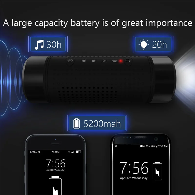 VTIN Portable Wireless Bluetooth Speaker Outdoor Waterproof Speaker with Flashlight for Hiking Cycling Fishing Support TF AUX FM (10)