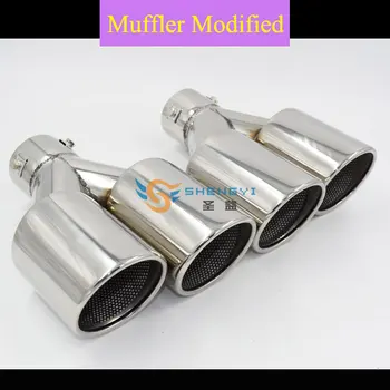 

Good Quality!Universal Type of Car Rear Stainless Steel Double Out Exhaust Muffler Tips with Circular Mouth for All Cars--HJ3025