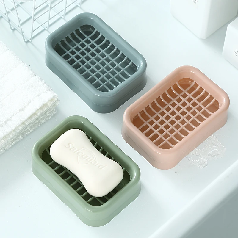 Portable Soap Dishes Bathroom Products Plastic Grid Leachate Concise
