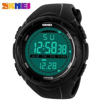 SKMEI бренд светодиодный цифровые мужские военные часы мужские спортивные часы 5ATM для плавания и скалолазания модные уличные повседневные мужские наручные часы 1025 - Цвет: Black