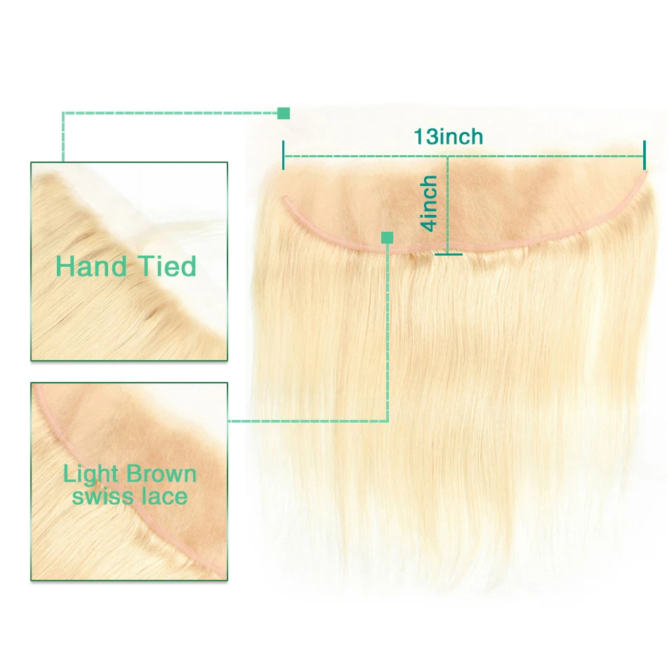 Aliabc бразильские прямые волосы 613 Блондин 13x4 кружева фронтальные Реми уха до человеческие волосы фронтальной Реми 8-22 дюймов волосы