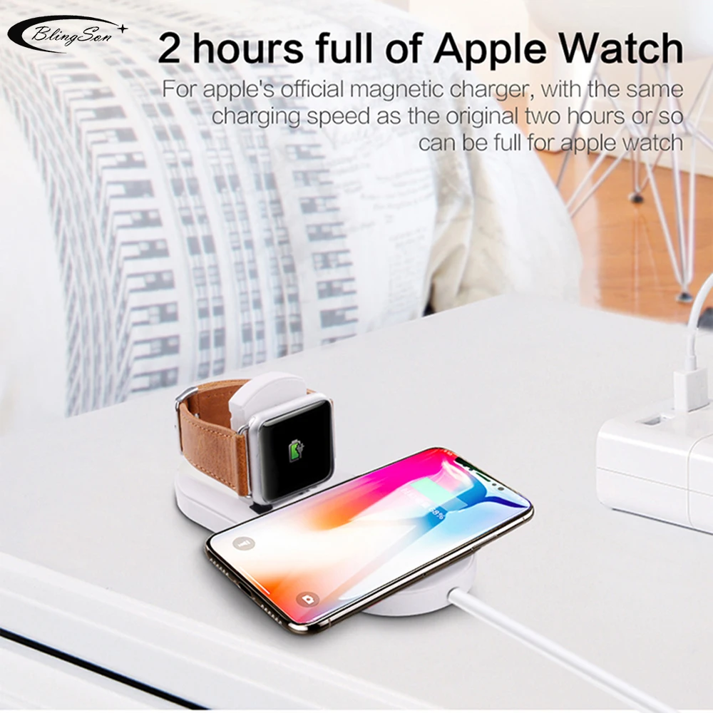 

Wireless Charger For iPhone X 8 XR XS Max For Apple i Watch 2 3 10W Qi Wireless Fast Charge For Samsung Note 8 9 S7 S8 S9 Plus