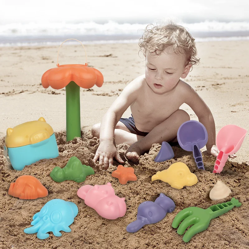 Meibeile, 16 шт., летние Игрушки для ванны, пляжные игрушки, пластмассовые модели, уплотнение, морская рыба, Мультяшные морские организмы, водные
