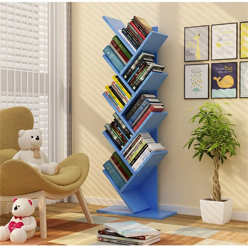 134cm 9 layers Creative tree style Bookcases Portable shelves Bedroom bookshelf 