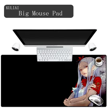 

XGZ White Hair Girls Mouse Pad Anime Gamer Gaming Player Office Family Desk Pad Keyboard Black MousePad Fashion Mat To Mouse