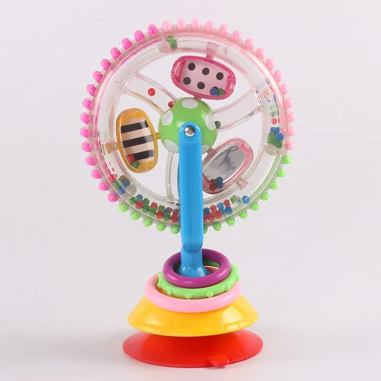 Новое прибытие Горячая Высококачественная детская пластиковая развивающая игрушка с трехцветной вращающаяся ветряная мельница пояс присоска подарок