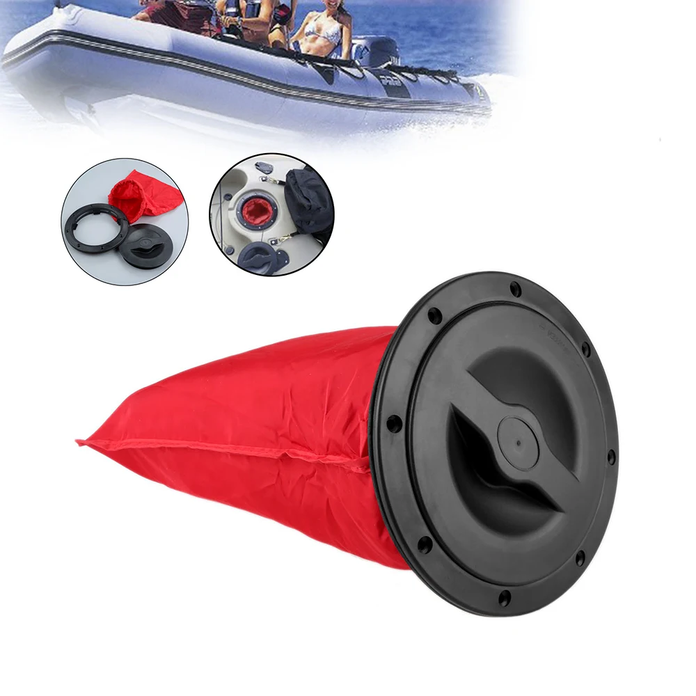

6inch Waterproof Kayak Boat Canoe Deck Plate Cover with Red Storage Bag for Marine Boating Water Sport