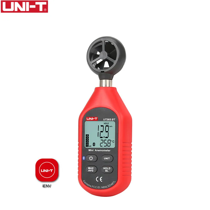 Мини цифровой Bluetooth Анемометр UNI T UT363BT Ручной эргономичный термометр ветромер