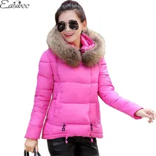 1PC Jaqueta Feminina Winter Jacket Women Fur Hooded Parka Cotton Padded Coat Women Casaco Abrigos Mujer ZZ3465