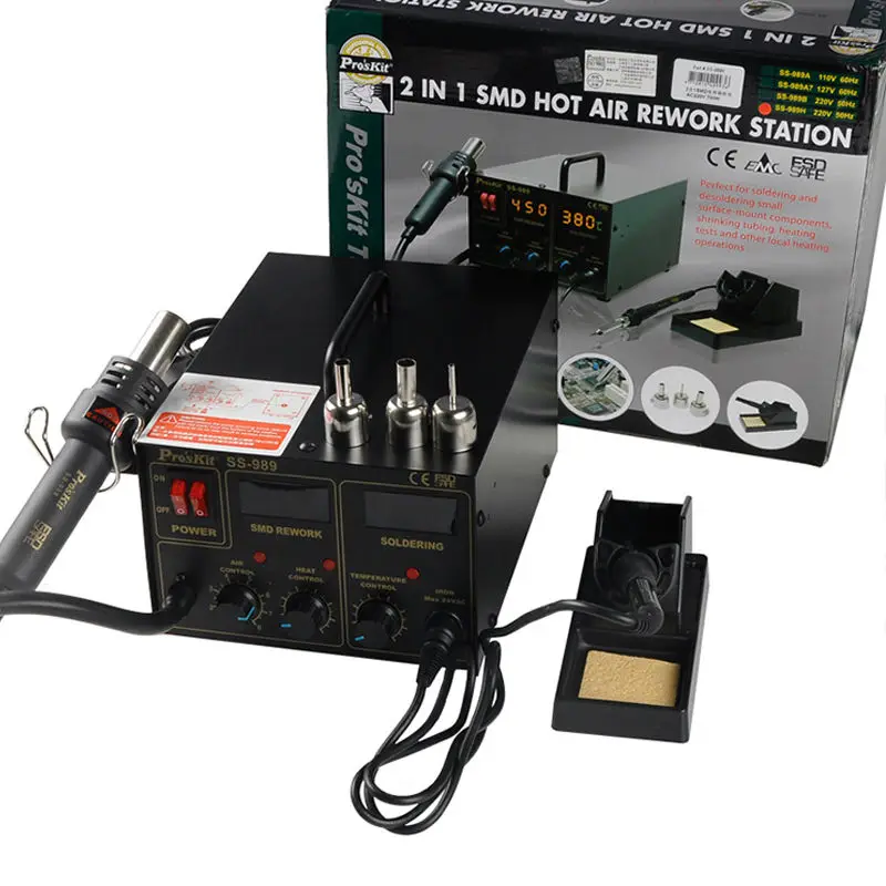 

SS-989H 220V 700W Power Tools 2in1 Multifunction Heat Gun Electric Soldering Iron Adjustable Dual Temperature Hot Air Gun