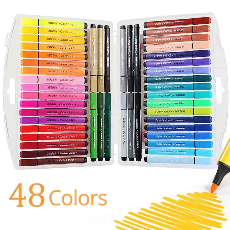 48 цветов ручки-щетки водного цвета набор нетоксичных художественных рисования маркер-хайлайтер воды для детей Подарки принадлежности для рисования - Цвет: 48 Colors Set