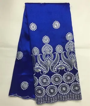 

African George Fabric royal blue High Quality George Lace george wrappers 2018 nigerian lace fabrics for wedding b6-2