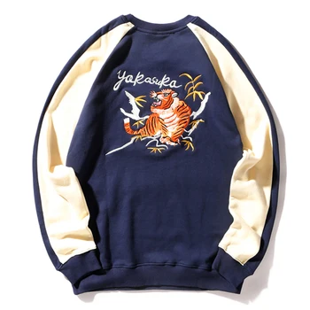 

HISTREX Japanese Style Embroidery Tiger Men Sweatshirt Woman Fleece Printed Fashion Casual New Tracksuit High Qualit DVJ5R#