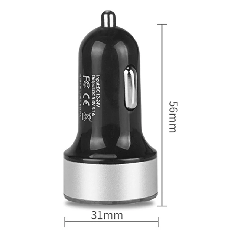 3.1A 12-24 V двойной зарядное устройство USB с светодиодный дисплеем универсальное автомобильное зарядное устройство для мобильного телефона USB многофункциональная зажигалка