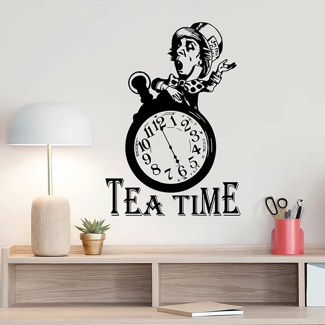 Cheap Tea Time Clock Wall Decal Alice In Wonderland Mad Hatter Quote Poster Sign Kitchen Vinyl Sticker Mural Dining Room Decor W295 Cheap Tea Time Clock Wall Decal Alice In Wonderland Mad Hatter Quote Poster Sign Kitchen Vinyl Sticker Mural Dining Room Decor W295