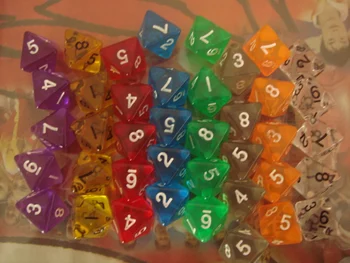 

The 8 surface of the transparent color polyhedral dice game DND dungeons and dragons, magic props to TRPG, D8,8dice