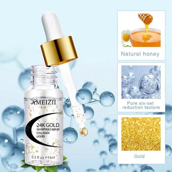 

24K Golden Six Peptides Serum Anti Wrinkle Collagen Whitening Firming Face Pure Hyaluronic Acid Essence