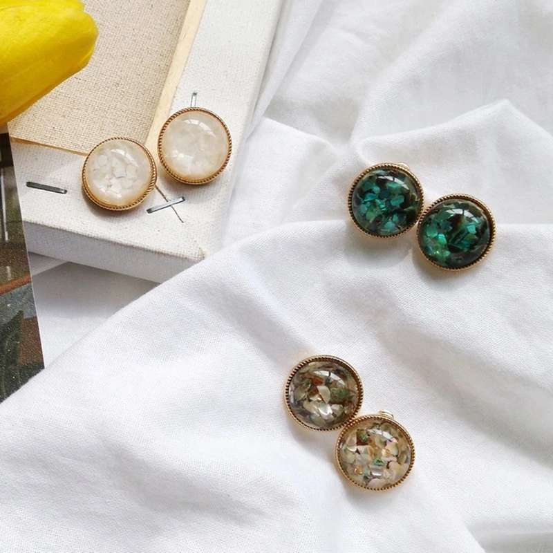 Милая круглая блестящая Изысканная серьга из смолы|earrings stud|earrings free shippingfree shipping