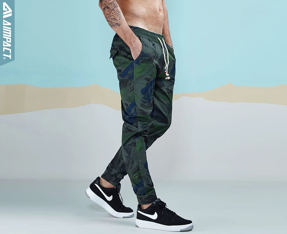 Aimpact 2018 Spring Men Casual Fashion Camo Jogger Pant Man Cotton Fitted Trace Twill Pant Male Straight Tapered Trousers AM5011 (5)