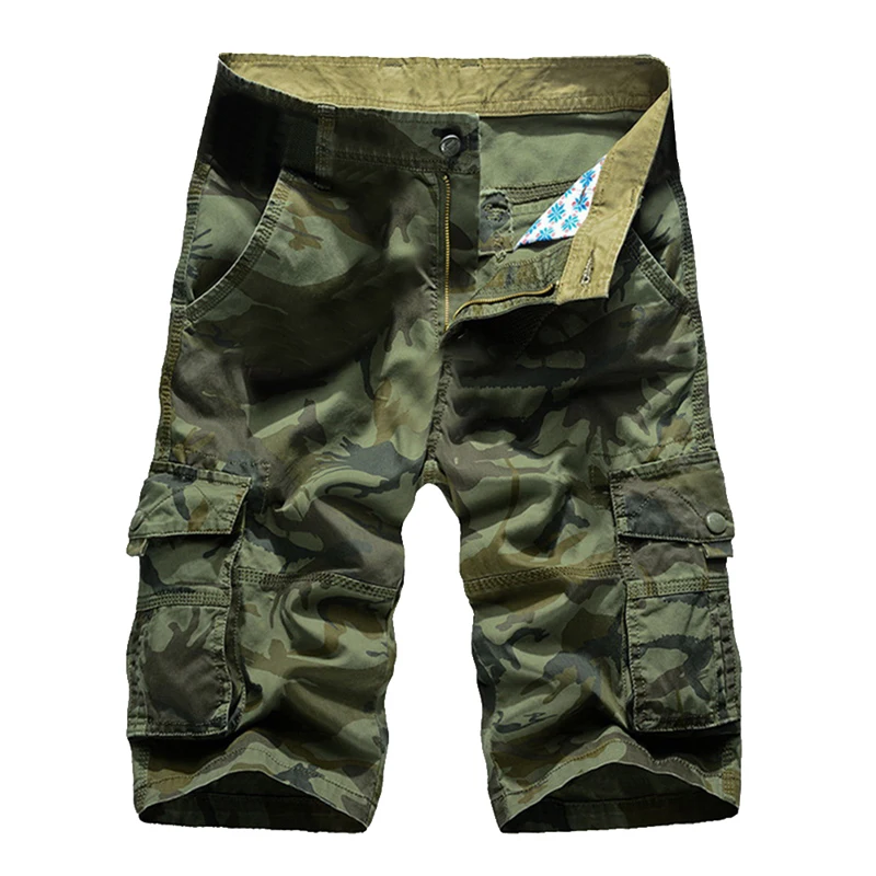 VERTVIE мужские камуфляжные шорты с камуфляжным принтом, мужские повседневные мужские шорты Карго, военные мешковатые хлопковые шорты с карманами