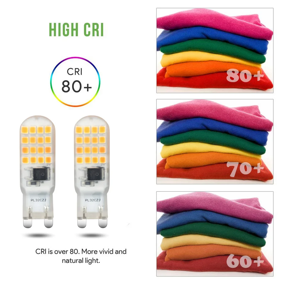 Super Bright LED Bulb g9 220V 5W 32LEDS SMD2835 Silicone Lamp replace 40W Halogen light for crystal chandelier lighting ceiling