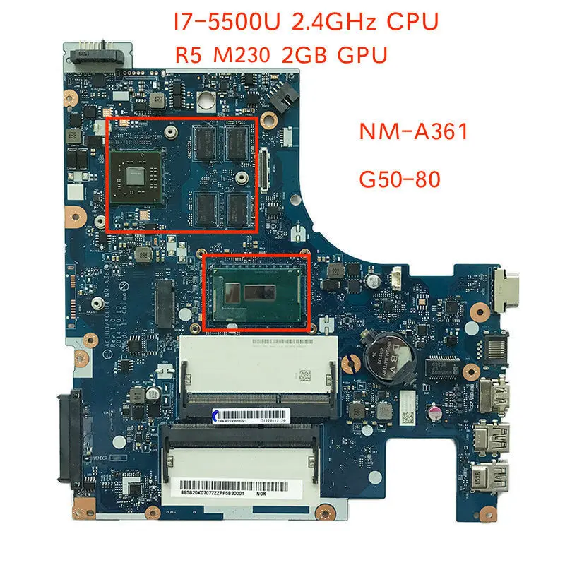 Бесплатная доставка Новый I7-5500U R5 M330 2 Гб 5B20H14391 Главная плата для lenovo G50-80 ACLU3/ACLU4 NM-A361 материнская плата для ноутбука