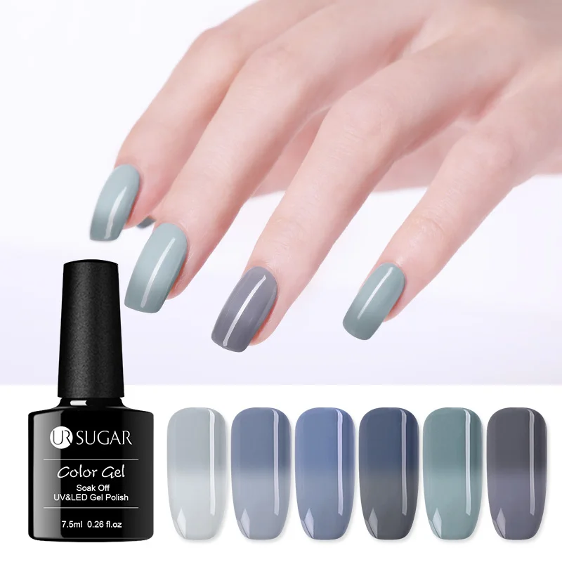 اور السكر رمادي درجة الحرارة تغيير لون هلام مسمار البولندية 3 ألوان الحرارية الأشعة فوق البنفسجية هلام البولندية 7.5 ملليلتر بريق هلام ورنيش م...