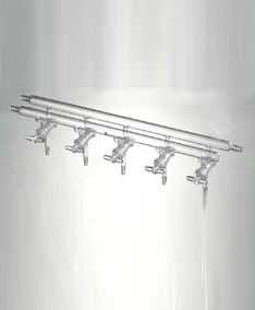 

M441005 Manifold, Vacuum/Inert gas, all glass, Number of ports:5, Overall width:550mm front-left and rear-left-right