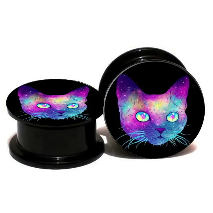 

Fshion Acrylic Spiral Taper Tunnel Colorful Cat Ear Stretcher Plugs Expanders Ear Plugs Flesh Tunnel Body Piercing Jewelry