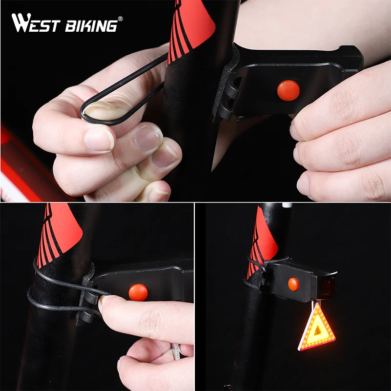 Flash Deal WEST BIKING USB Rechargeable Bicycle Taillight 6 Modes LED Reflective Lamp Bike Light MTB Road Bike Accessories Cycling Light 5