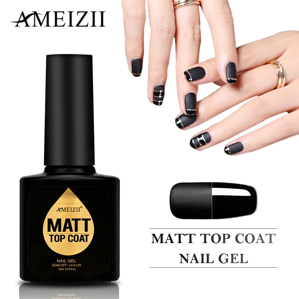 

AMEIZII Soak Off Matt Top Coat Nail Gel Polish Finish Tips Shiny Frosted Surface Top Gel Nail Matt Top Gel Nail Art Manicure
