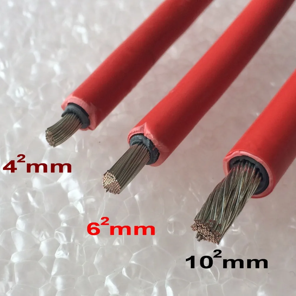 10мм2 черный красный PV солнечный кабель используется для решетки и подключения к сетке PV системы красный+ черный pv кабель 6мм2 4мм2