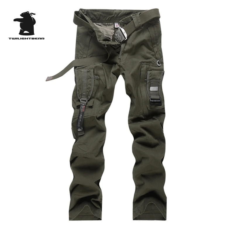 

New Men's Military Pants Top Multi-Pocket Overalls Scratch Resistant Plus Size Cotton Casual Cargo Pants Men Army Trousers B5F4