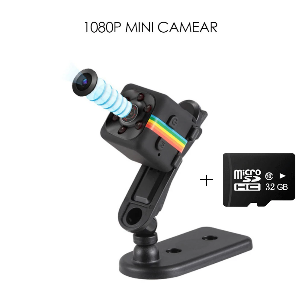 

SQ11 HD Mini Camera Cam 1080P Sensor Night Vision Camera Recorder Video Camera DV Motion Recorder Micro Memory Card TF Card 32GB