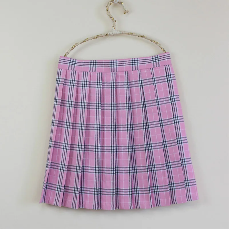 Новая юбка трапециевидной формы с высокой талией в студенческом стиле; Милая клетчатая плиссированная юбка для школьной формы; юбка для девочек - Цвет: color 14