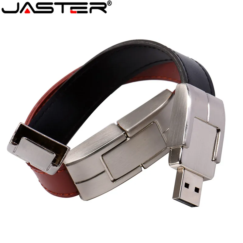 JASTER флеш-диск USB 2,0 64gb брелок из кожи и металла Pendrive creativo 32gb 16gb 8gb 4gb usb2.0 браслет